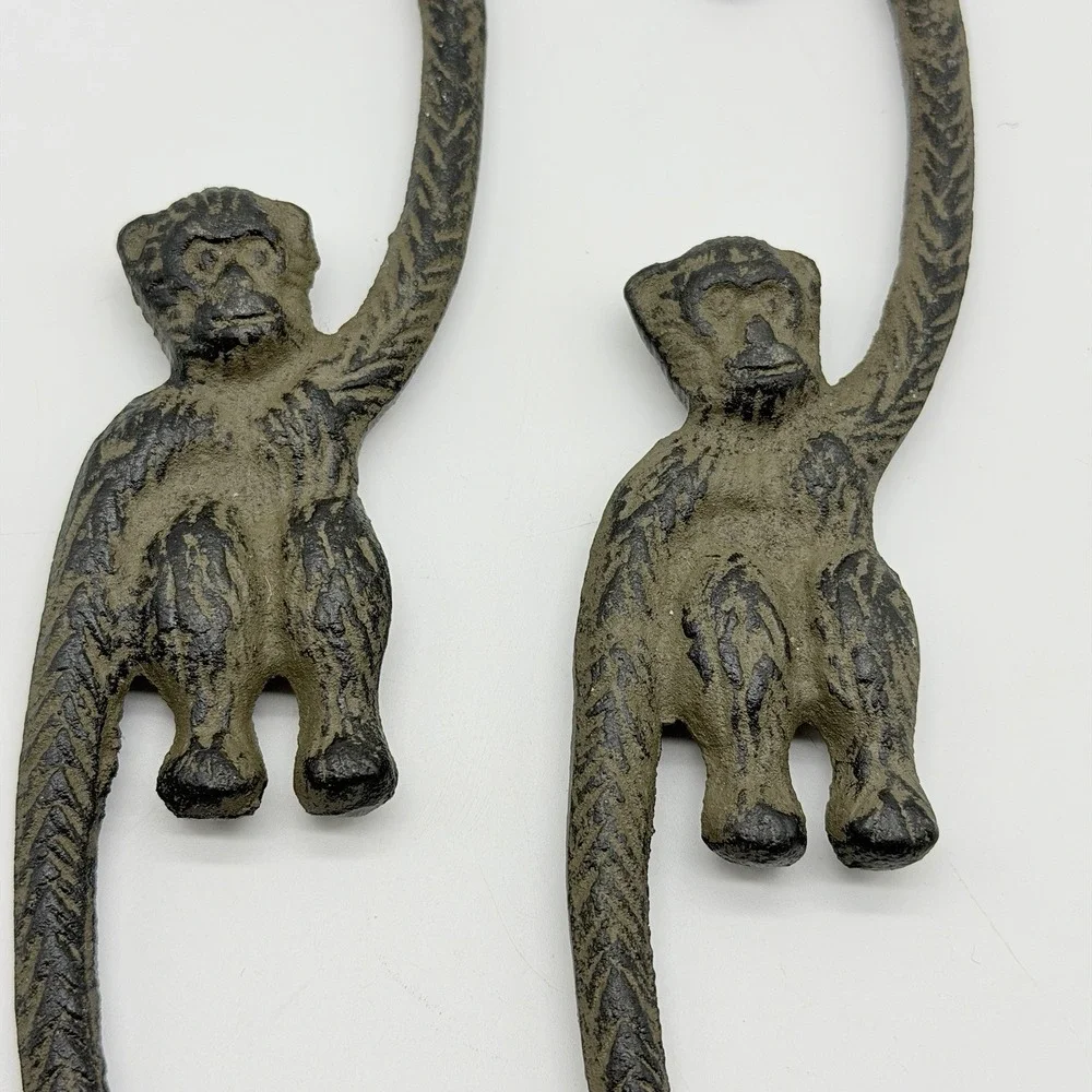 Cast Iron Plant Hangers Monkey Hook Set of‎ 2 Brown 8